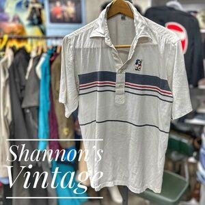 Titleist X Mickey Mouse VNTG made in Japan sz Large striped polo A23